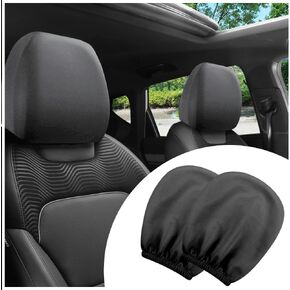 2PCS Car Headrest Cover,Stretchy Fabric Car Seat Headrest Cover for Protect & Avoid Scratches,Removable Head Rest Covers for Car Seat Suitable for Most Car Headrest Accessories (Dark Gray)