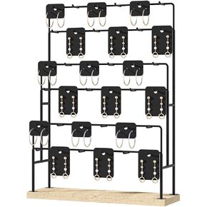 عرض المجوهرات من Julysky للبائعين، منظم حامل القرط 36 خطافًا، حامل القرط للأقراط المعلقة، حامل عرض القرط، حامل منظم القرط، شجرة القرط (أسود) in Kuwait