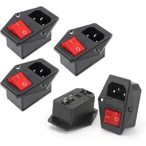 مقبس طاقة التيار المتردد AC-14-F16A مقبس الطاقة 10 أمبير فيوز ثلاثة في واحد مقبس الطاقة مع محول مقبس الطاقة المتكامل KCD4 موصل الطاقة النحاسي 5 قطع in Kuwait