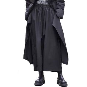 CLANMILUMS Men's Black Skirt Pants Loose Harem Pant Casual Harajuku Kimono Trousers
