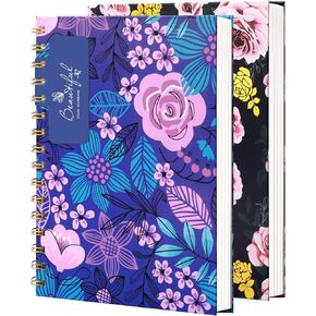 CAGIE Spiral Notebook Journal for Women 5x7 Hardcover College Ruled Notebook Cute A5 Small Note book Journaling Notebooks for Work Note Taking School