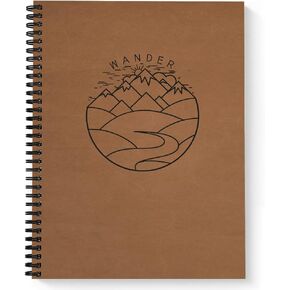 Gotcha Covered Notebooks Softcover Wander 8.5" x 11" Mens Adventure Spiral Notebook/Journal, 120 College Ruled Pages, Durable Gloss Laminated Cover, Black Wire-o Spiral. Made in the USA