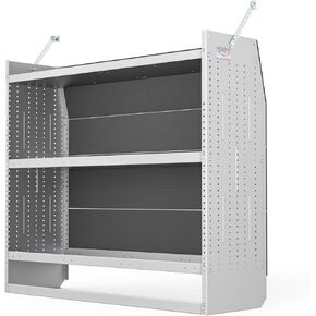 AA Products Model SH-4605-T3 Steel Low/Mid/High Roof Van Shelving Storage System Fits Transit, GM, NV, Promaster, Sprinter and Metris, Contoured Shelving Unit, 52" W x 46" H x 16" D