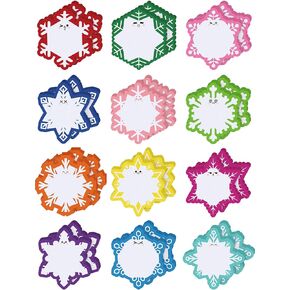 24 Pcs Snowflake Christmas Sticky Notes Snowflake Shaped Christmas Notepads Self Adhesive Christmas Note Pads Bulk Removable Funny Holiday Sticky Notes for Memo Christmas Home School Office Decoration