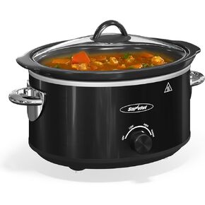 Sunvivi Programmable Slow Cooker 6 Quart with 2 in 1 Silicone Liners, Multi-Cooker Food Warmer with Digital Timer, 3 Cooking Settings, Dishwasher-Safe Removable Ceramic Pot & Lid, Silver