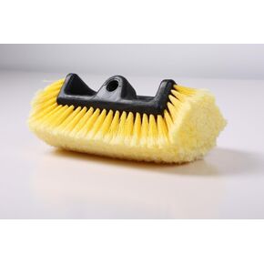 10" Car Wash Brush with Soft Detailing Bristle, Flow-Thru Dip Brush for Car Boat RV Camper Truck Washing, Yellow