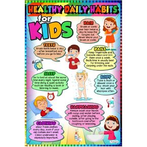 ADOGEO Wash Your Hands Poster, Fun and Educational, Multi-color Cartoon, Unisex, Rectangular, 12 x 18 Inch, Bathroom, Office, School Nurse, Kids, Hand Hygiene Education