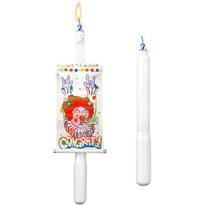 2pcs Surprise Banner Candle, Funny Pop up Birthday Candle, Creative Happy Birthday Trick Candles, Novelty Surprise Clown Fan Cake Topper for Party Supplies (Happy Birthday)
