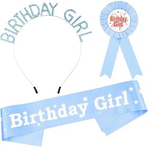 Birthday Rhinestone Crown Sash Badge Happy Birthday Party Accessories Decorations