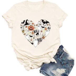 Ykomow Halloween Shirts for Women Thanksgiving Pumpkin Patch Shirts Cute Fall Graphic Tees
