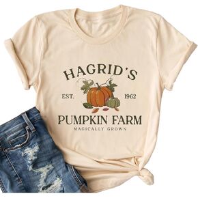 Ykomow Halloween Shirts for Women Thanksgiving Pumpkin Patch Shirts Cute Fall Graphic Tees