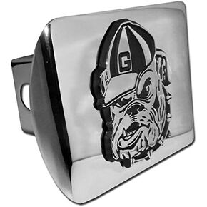 University of Georgia Bulldog Mascot METAL emblem on chrome METAL Hitch Cover