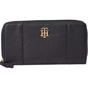 Tommy Hilfiger Antonella II-Zip Around Wallet-Pebble PVC Black One Size
