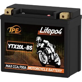 TPE Lithium Powersports Battery YTX20L-BS 12V 9AH 700CCA Lithium Motorcycle LiFePO4 Battery