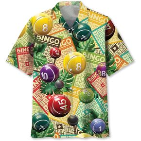 Funny Bingo Shirt Hawaiian Style, Bingo Game Team Shirt, Bingo Lovers Gifts, Bingo Shirt Button Down Size S-5XL
