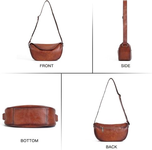Leather Crossbody Bag Purse for Women Men,Crescent Shoulder Bag Small Cross Body Dumpling Bag Half Moon Adjustable in Kuwait
