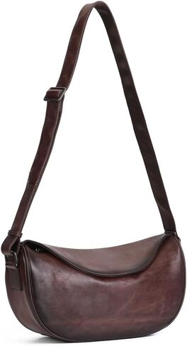 Leather Crossbody Bag Purse for Women Men,Crescent Shoulder Bag Small Cross Body Dumpling Bag Half Moon Adjustable in Kuwait