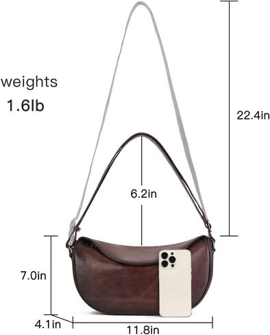 Leather Crossbody Bag Purse for Women Men,Crescent Shoulder Bag Small Cross Body Dumpling Bag Half Moon Adjustable in Kuwait