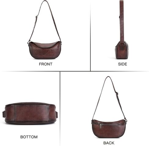 Leather Crossbody Bag Purse for Women Men,Crescent Shoulder Bag Small Cross Body Dumpling Bag Half Moon Adjustable in Kuwait
