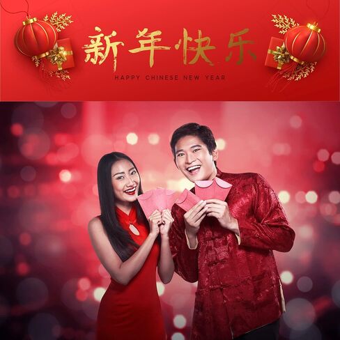 50 Pack - Trendy Chinese New Year Traditional Red Packet/Lai See/Hong Bao/Lucky Money/Red Envelope for Wedding Graduation Lunar New Year Festival Birthday Baby Gift Pocket Money (RP-195) in Saudi Arabia