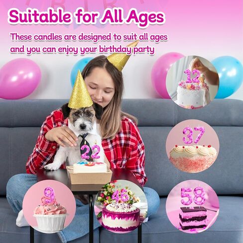 Number 2 Pink Purple Dog Paw Birthday Candles Birthday Cake Topper Pink Dog Paw Print Themed Numeral Birthday Candles for Boy Girl Dog Paw Birthday Decoration(Number 2, Pink,Purple) in Saudi Arabia