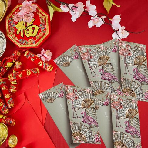 50 Pack - Trendy Chinese New Year Traditional Red Packet/Lai See/Hong Bao/Lucky Money/Red Envelope for Wedding Graduation Lunar New Year Festival Birthday Baby Gift Pocket Money (RP-195) in Saudi Arabia
