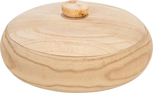 Creative Co-Op Decorative Natural Paulownia Wood Container with Lid in Saudi Arabia