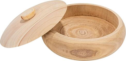 Creative Co-Op Decorative Natural Paulownia Wood Container with Lid in Saudi Arabia