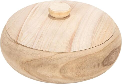 Creative Co-Op Decorative Natural Paulownia Wood Container with Lid in Saudi Arabia