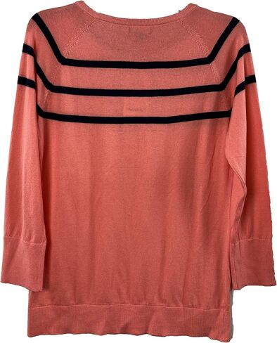 Nautica Women's Long Sleeve Striped Sweater (Pale Coral, Medium) in Saudi Arabia