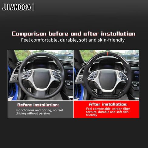 Hydro Dip Carbon Fiber Steering Wheel Fit For Chevy Corvette C7 2014 2015 2016 2017 2018 2019 Interior Accessories, for Chevy C7 Z06 Z51 ZR1 Stingray Grand Sport in Saudi Arabia