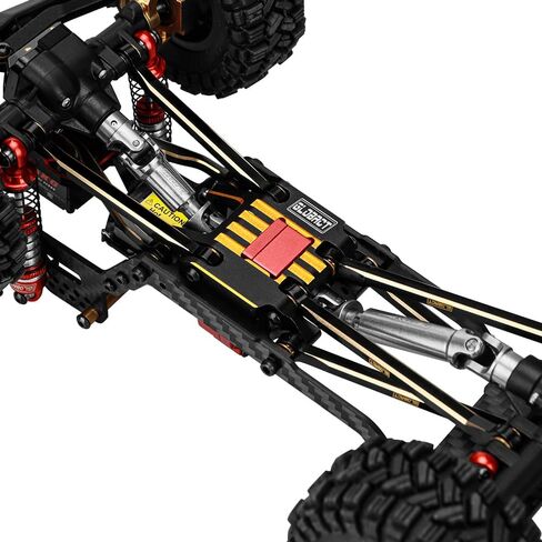GLOBACT for 1/18 TRX4M Brass High Clearance Chassis Links Suspension Links and Aluminum Skid Plate Transmission Mount RC Crawler Car Upgrades Accessories in Saudi Arabia