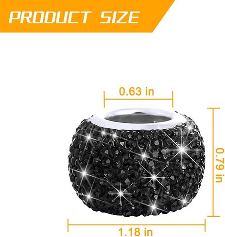 4PCS Bling Car Headrest Collars, Crystal Rhinestone Vehicle Head Rest Collars Decorative Rings, Diamond Automotive Seat Interior Charms Accessories, Universal for SUV, Sedan, Truck (Black) in Kuwait