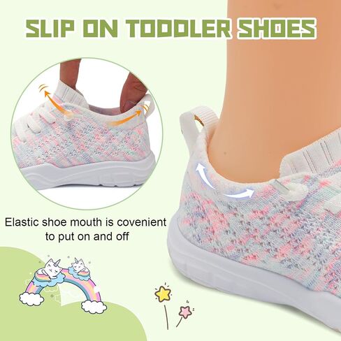 JIASUQI Toddler Shoes for Boys Girls Slip on Sneakers Wide Toe Walking Shoes Toddler Sock Shoes in Saudi Arabia