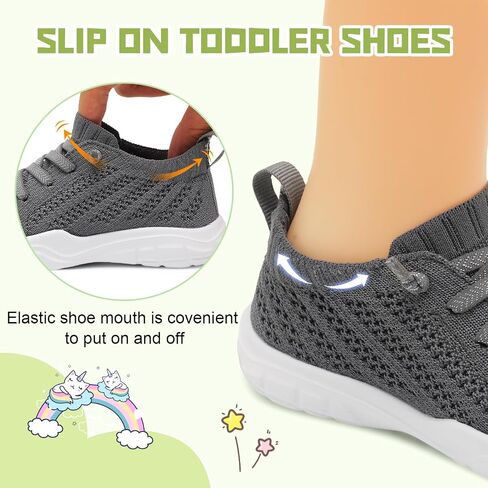 JIASUQI Toddler Shoes for Boys Girls Slip on Sneakers Wide Toe Walking Shoes Toddler Sock Shoes in Saudi Arabia