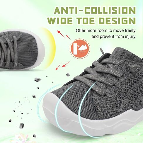 JIASUQI Toddler Shoes for Boys Girls Slip on Sneakers Wide Toe Walking Shoes Toddler Sock Shoes in Saudi Arabia