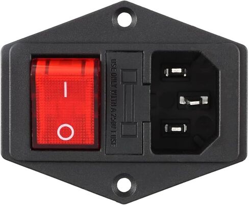 مقبس طاقة التيار المتردد AC-14-F16A مقبس الطاقة 10 أمبير فيوز ثلاثة في واحد مقبس الطاقة مع محول مقبس الطاقة المتكامل KCD4 موصل الطاقة النحاسي 5 قطع in Kuwait