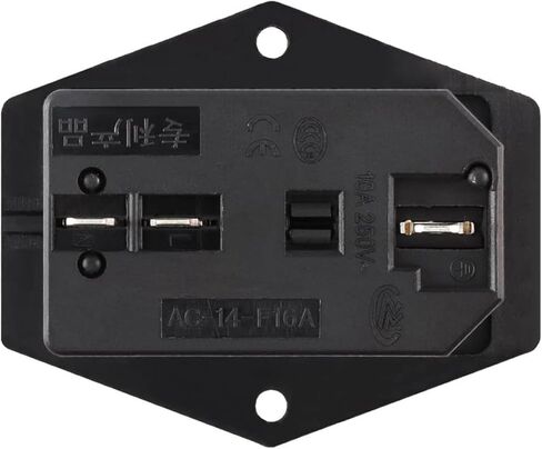 مقبس طاقة التيار المتردد AC-14-F16A مقبس الطاقة 10 أمبير فيوز ثلاثة في واحد مقبس الطاقة مع محول مقبس الطاقة المتكامل KCD4 موصل الطاقة النحاسي 5 قطع in Kuwait