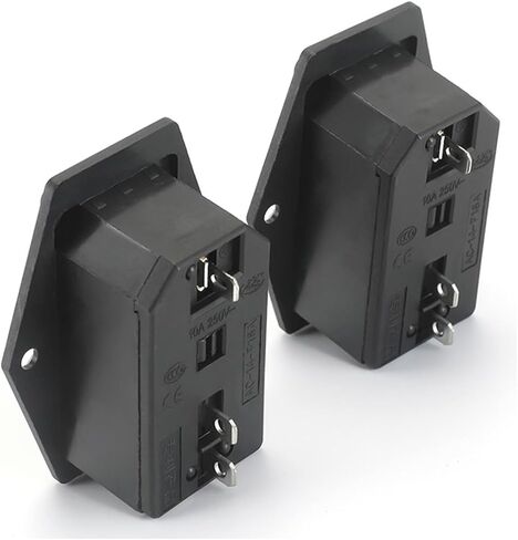 مقبس طاقة التيار المتردد AC-14-F16A مقبس الطاقة 10 أمبير فيوز ثلاثة في واحد مقبس الطاقة مع محول مقبس الطاقة المتكامل KCD4 موصل الطاقة النحاسي 5 قطع in Kuwait