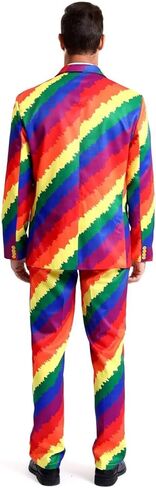 Men's 3-Piece Pride Rainbow Suits, Two Button Jacket & Pants & Tie in Kuwait