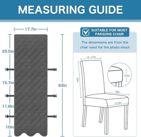 H.VERSAILTEX 100% Waterproof Dining Chair Covers Teddy Fleece Chair Cover for Dining Room Set of 6 Parson Chair Slipcovers Chair Protectors Covers, Grey in Saudi Arabia