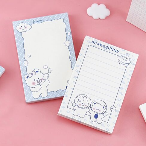 4 Pack Sticky Notes Cute Sticky Memo Pads 3.5x2.3inch Kawaii Cartoon Bear Sticky Note Pad Self-Stick Notepad Stickies 80 Sheet/Pad (4Pcs Bear) in Saudi Arabia