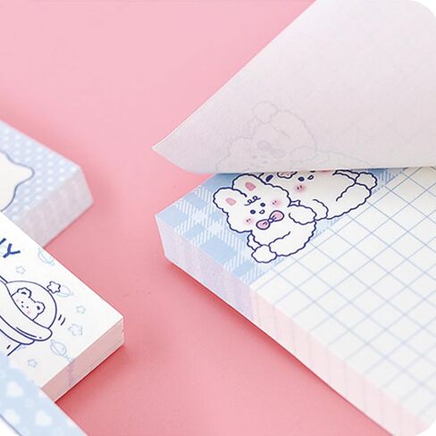 4 Pack Sticky Notes Cute Sticky Memo Pads 3.5x2.3inch Kawaii Cartoon Bear Sticky Note Pad Self-Stick Notepad Stickies 80 Sheet/Pad (4Pcs Bear) in Saudi Arabia