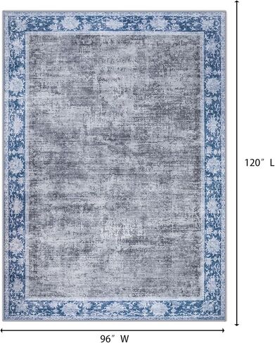 9X12 Area Rugs for Living Room: Large Rug for Bedroom Non-Slip Stain Resistance Low Pile, Machine Washable Rugs Indoor Accent Carpet for Bedroom Dining Room, Kitchen, Home Office, Green in Saudi Arabia