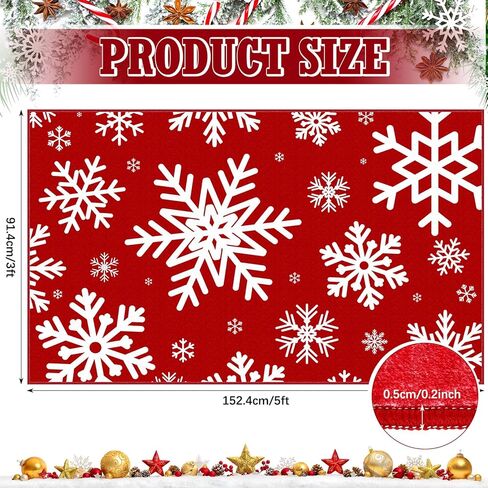Christmas Area Rug Xmas Snowflake Washable Non Slip Rug, Red White Xmas Winter Door Mat Holiday Decor Carpet for Living Room Bedroom Dining Room Kitchen Bathroom Hallway (3 x 5 Feet) in Kuwait