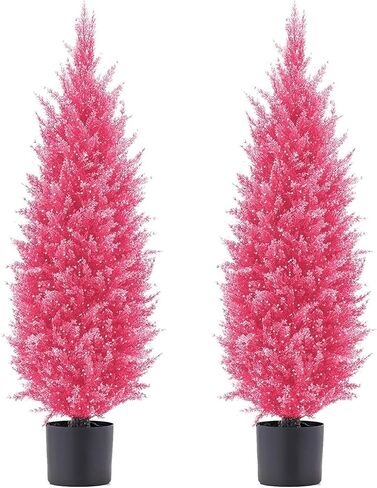 شجرة الصنوبر الاصطناعية الوردية، شجرة الحرير، شجرة Arborvitae، نباتات صناعية مثالية بوعاء، نباتات مصنفة للأشعة فوق البنفسجية للاستخدام الداخلي والخارجي، حديقة المنزل، المكتب، متجر الديكور in Saudi Arabia