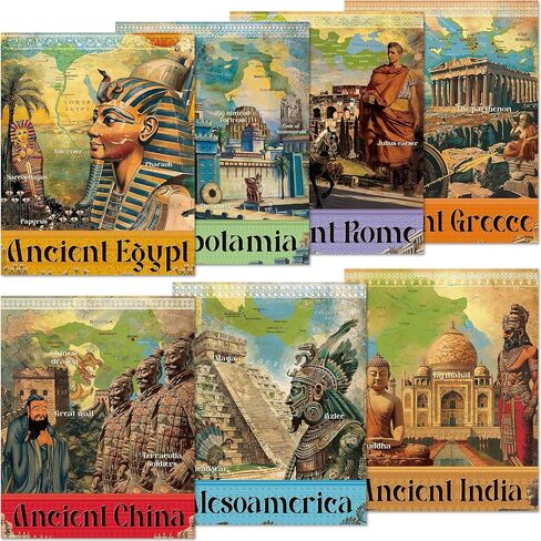 Pasimy 7 Pcs Ancient Civilization Poster Social Studies Classroom Learning Material Ancient Historical Poster Multicultural Classroom Decoration for Primary Middle High School Bulletin Board in Saudi Arabia