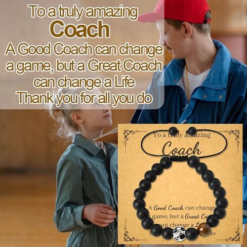 yaozeio سوار مدرب كرة القدم هدية للرجال شكرًا لك أساور هدايا لمدربي كرة القدم كرة القدم المعلم عيد الميلاد هدية عيد ميلاد للمدرب سوار مطرز in Kuwait