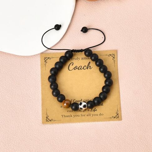 yaozeio سوار مدرب كرة القدم هدية للرجال شكرًا لك أساور هدايا لمدربي كرة القدم كرة القدم المعلم عيد الميلاد هدية عيد ميلاد للمدرب سوار مطرز in Kuwait