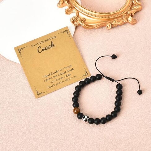 yaozeio سوار مدرب كرة القدم هدية للرجال شكرًا لك أساور هدايا لمدربي كرة القدم كرة القدم المعلم عيد الميلاد هدية عيد ميلاد للمدرب سوار مطرز in Kuwait